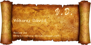 Vékony Dávid névjegykártya
