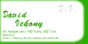 david vekony business card